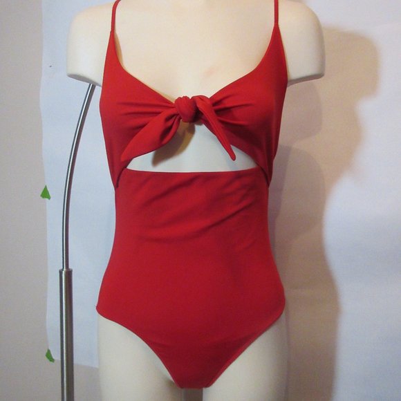 Aritzia Wilfred Noe Bodysuit Tie-Front Bodysuit red Medium size - Picture 1 of 12